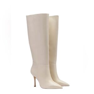 Larroude Women's Kate Pointed Toe Tall High Heel Boots